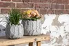 Clayre & Eef Blumentopf Ø 19x16 cm Grau Stein Federn Produktbild-Vorschau 3