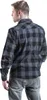 A man wearing a plaid shirt and jeans, viewed from the back. Produktbild-Vorschau