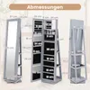 COSTWAY Armoire à bijoux, armoire à glace avec miroir Voir les images du produit 3