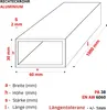 Aluminiumprofil 60x30x2 mm 100 cm Rechteckrohr Aluminium + Produktbild-Vorschau 2