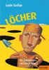 A cartoon illustration of a boy holding a shovel, surrounded by holes, on a yellow and blue background. Produktbild-Vorschau