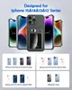 A marketing image showcasing various iPhone models and compatible accessories, including a power bank case. Produktbild-Vorschau