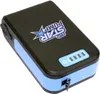 A black and blue portable power bank with a battery indicator and a logo. Produktbild-Vorschau