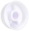 A close-up, angled view of a white plastic knob with a central circular opening and three raised internal support structures. Produktbild-Vorschau