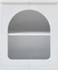 A white nightstand with an arched opening and two shelves. Podgląd zdjęcia produktu