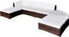 vidaXL 6 tlg. Garten Lounge Set mit Auflagen Poly Rattan Produktbild-Vorschau 2