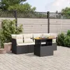 5-tlg. Garten-Sofagarnitur - mit Kissen Schwarz Poly Rattan Produktbild-Vorschau 1