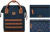 A navy blue backpack and two pouches are displayed against a white background. Produktbild-Vorschau