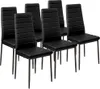A set of six black dining chairs arranged in rows against a white background. Náhled obrázku produktu