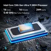 A close-up view of a computer processor chip with technical specifications displayed above it. Produktbild-Vorschau