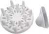 Two white hair dryer attachments are shown on a white background. The attachment on the left is a diffuser with multiple prongs. The attachment on the right is a concentrator nozzle. Náhľad obrázku produktu