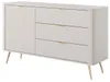 A modern sideboard with fluted detailing and gold hardware, presented against a clean white background. Produktbild-Vorschau