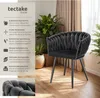 Set Esszimmerstuhl Astano Samt, Knotendesign - schwarz, 6er Produktbild-Vorschau 2