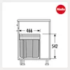 A technical drawing of a waste bin with dimensions indicated. Náhled obrázku produktu