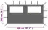 vidaXL Pavillon-Seitenwand mit Fenstern 4x2 m Anthrazit Produktbild-Vorschau 3
