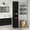 vidaXL Badezimmerschrank Schwarz Eichen-Optik 30 x 30 x 190 Produktbild-Vorschau 1