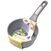 A granite-coated saucepan with a gray handle, shown from a slightly elevated angle against a white background. The saucepan contains some green spinach leaves. Produktbild-Vorschau