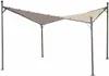 A pergola canopy structure with two triangular fabric shades, supported by four metal poles. Produktbild-Vorschau