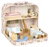 ECOTOYS EF4175 Puppenhaus im Koffer, zweistöckig, mit 20 Produktbild-Vorschau 1