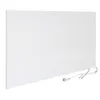 A white infrared heating panel with a power cord and plug on a white background. Voir les images du produit