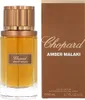 A bottle of Chopard Amber Malaki perfume and its packaging are displayed against a white background. Voir les images du produit