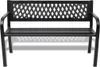 A black metal garden bench is shown against a white background. Produktbild-Vorschau