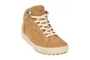 A single brown leather boot with white laces and a white sole, set against a white background. Podgląd zdjęcia produktu