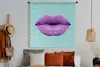 MuchoWow® Wandteppich Wandbehang Lippen - Pastell - Lila Produktbild-Vorschau 4