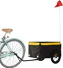 vidaXL Fahrradanhänger Schwarz und Gelb 30 kg Eisen Produktbild-Vorschau 3
