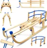 Slitte pieghevoli Slitta in legno con schienale Gagadumi Anteprima dell’immagine prodotto 1