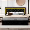 Hydraulisches Boxspringbett 180x200cm LED-Bettrahmen Produktbild-Vorschau 2