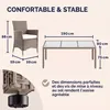CASARIA® Salon de jardin 6 personnes polyrotin beige Voir les images du produit 2