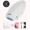 A product shot of a white IPL hair removal device with various accessories and packaging. Produktbild-Vorschau