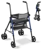 COSTWAY Rollator faltbar & leicht mit Sitz, 2in1 Rollstuhl Produktbild-Vorschau 1