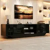 Meuble TV laqué brillant avec éclairage LED, meuble TV avec Voir les images du produit 4