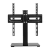A black universal TV stand with a flat base and adjustable mounting arms. Produktbild-Vorschau