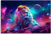 Leinwandbild Neon Löwe Abstraktion 60x40 Feeby Bunt bild Produktbild-Vorschau 3