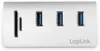 LogiLink USB 3.0 Hub + mit Kartenleser 3-Port silber Produktbild-Vorschau 3