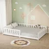 ML-Design Kinderbett 120x200 cm Weiß Bodenbett für Kinder Produktbild-Vorschau 1