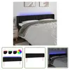 The Living Store LED Kopfteil Schwarz 203x16x78/88 cm Samt Produktbild-Vorschau 7