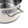 A close-up view of the handle and side of a cream-colored pot with silver accents. Anteprima dell’immagine prodotto
