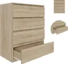 YUMEBLY | Kommode BASIC mit 4 Schubladen, 80x97x40 cm – Produktbild-Vorschau 1