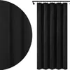 A black velvet curtain hanging from a curtain rod. Produktbild-Vorschau