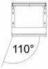 A technical drawing of a waste separation system with an angle indicator. Podgląd zdjęcia produktu