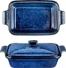 Blaue Auflaufform, im Ofen gebranntes Design, 3.8 QT 9x13 Produktbild-Vorschau 1