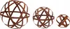 Three metal garden spheres of varying sizes, with a rusted finish, are displayed against a white background. Voir les images du produit