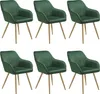 Chaise MARILYN en velours matelassé - vert foncé/or, Lot de Voir les images du produit 1