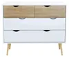 Meuble en bois naturel avec 4 tiroirs 99 x 39 x H 82 cm Voir les images du produit 5