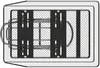 A top-down view of a bicycle rear rack basket. Náhľad obrázku produktu