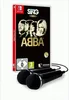 A Nintendo Switch game case for 'Let's Sing ABBA' is shown with two microphones in front of it. Produktbild-Vorschau